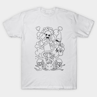 sketch illustration of  A cute monster and a friends T-Shirt